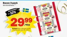 Pekås Bacon 3-pack, Medlemspris erbjuda