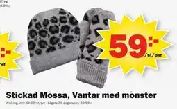 Pekås Stickad Mössa, Vantar med mönster, SEK 59 erbjuda