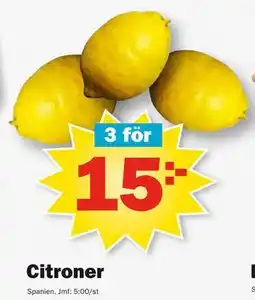 Pekås Citroner, SEK 15 erbjuda