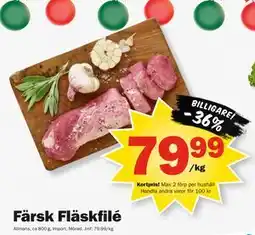 Pekås Färsk Fläskfilé, Medlemspris erbjuda