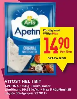 Willys VITOST HEL I BIT, Medlemspris erbjuda