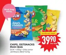 Willys CHIPS, OSTSNACKS MAXI BAG, SEK 39.9 erbjuda