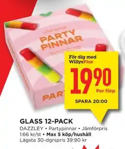 Willys GLASS 12-PACK, Medlemspris erbjuda