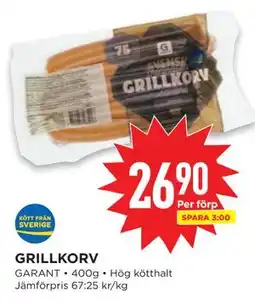 Willys GRILLKORV, SEK 26.9 erbjuda