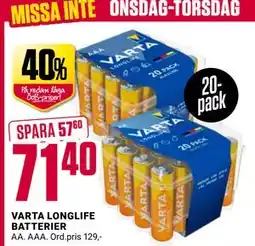 ÖoB VARTA LONGLIFE BATTERIER, SEK 71.4 erbjuda