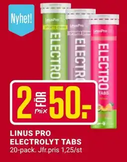 ÖoB LINUS PRO ELECTROLYT TABS, SEK 50 erbjuda