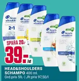 ÖoB HEAD&SHOULDERS SCHAMPO, SEK 39 erbjuda