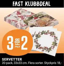 ÖoB SERVETTER, SEK 18 erbjuda