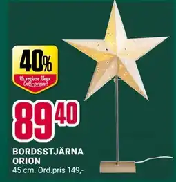 ÖoB BORDSSTJÄRNA ORION, SEK 89.4 erbjuda