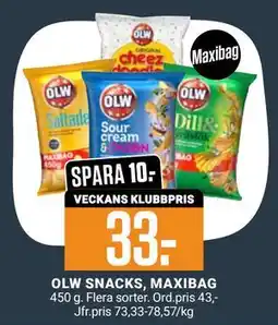 ÖoB OLW SNACKS, MAXIBAG, SEK 33 erbjuda