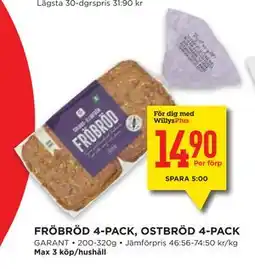 Willys Hemma FRÖBRÖD 4-PACK, OSTBRÖD 4-PACK, Medlemspris erbjuda