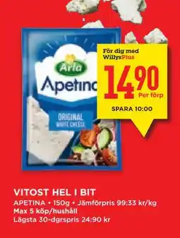 Willys Hemma VITOST HEL I BIT, Medlemspris erbjuda