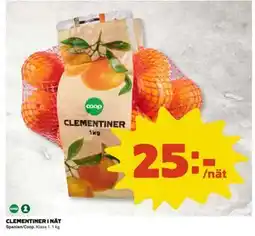 Coop Daglivs CLEMENTINER I NÄT, SEK 25 erbjuda