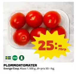 Coop Daglivs PLOMMONTOMATER, SEK 25 erbjuda