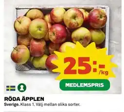 Coop Daglivs RÖDA ÄPPLEN, Medlemspris erbjuda