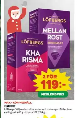 Coop Daglivs KAFFE, Medlemspris erbjuda