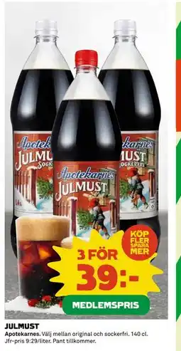 Coop Daglivs JULMUST, Medlemspris erbjuda