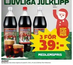 Coop Daglivs JULMUST, Medlemspris erbjuda