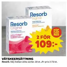 Coop Daglivs VÄTSKEERSÄTTNING, SEK 109 erbjuda