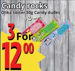 Supergrossen Candy rocks, SEK 12 erbjuda