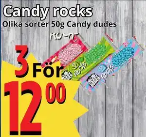 Supergrossen Candy rocks, SEK 12 erbjuda