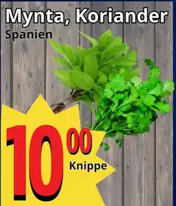 Supergrossen Mynta, Koriander, SEK 10 erbjuda