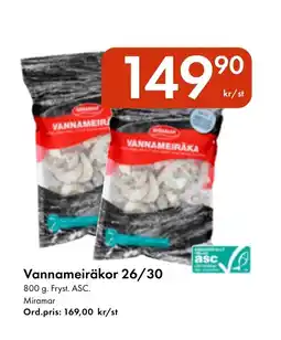 Snabbgross MIRAMAR Vannameiräkor 26/30 erbjuda