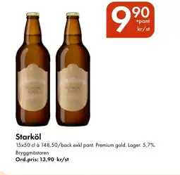 Snabbgross BRYGGMÄSTAREN Starköl erbjuda
