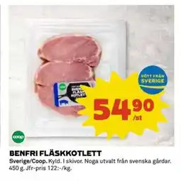 Coop Benfri fläskkotlett erbjuda