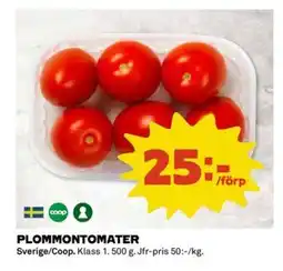 Coop Plommontomater erbjuda