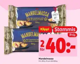 ICA Supermarket Mandelmassa erbjuda