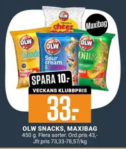 ÖoB OLW SNACKS, MAXIBAG erbjuda
