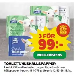Coop Toalett-/hushållspapper erbjuda