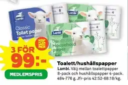 Coop LAMBI Toalett/hushållspapper erbjuda