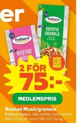 Coop Rostad musli/granola erbjuda