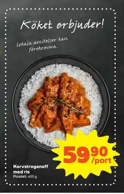 Coop Korvstroganoff med ris erbjuda