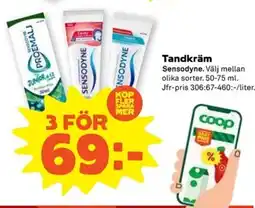 Coop SENSODYNE Tandkräm erbjuda