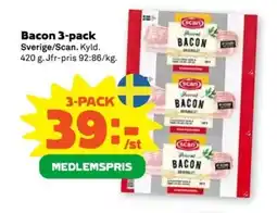 Coop SCAN Bacon 3-pack erbjuda