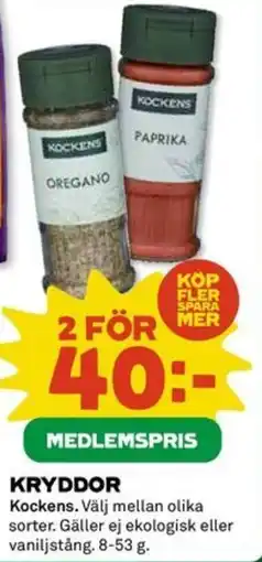 Coop KOCKENS Kryddor erbjuda