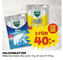 Coop VICKS Halstabletter erbjuda