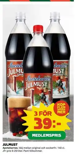 Coop APOTEKARNES Julmust erbjuda