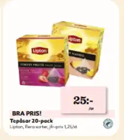 Hemköp LIPTON Tepåsar 20-pack erbjuda