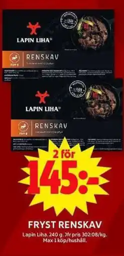 ICA Maxi Fryst renskav erbjuda