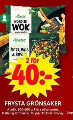 ICA Maxi Frysta grönsaker erbjuda