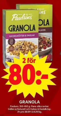 ICA Maxi Granola erbjuda
