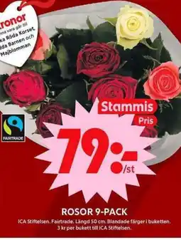 ICA Maxi Rosor 9-pack erbjuda