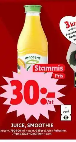 ICA Maxi Juice, smoothie erbjuda