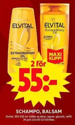 ICA Maxi Schampo, balsam erbjuda