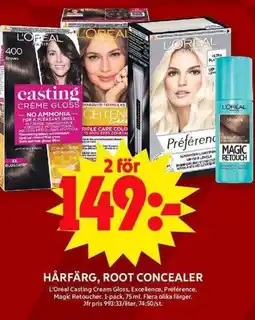 ICA Maxi Hårfärg, root concealer erbjuda