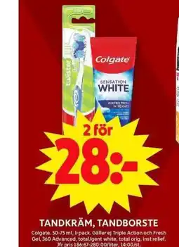 ICA Maxi Tandkräm, tandborste erbjuda